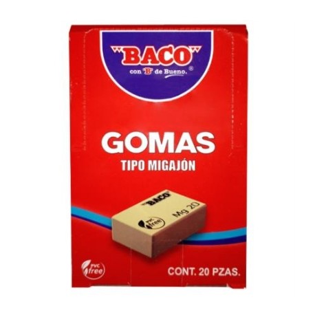 Goma Baco Migajón MG-20 Caja c/20 Pzas