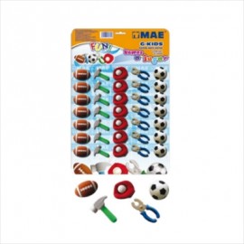 GOMA MAE FIGURAS DEPORTES/HERRAMIENTAS BLISTER 35 PIEZAS