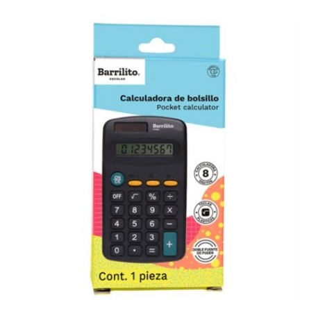 Calculadora Barrilito Bolsillo 8 Digitos 1 Pza