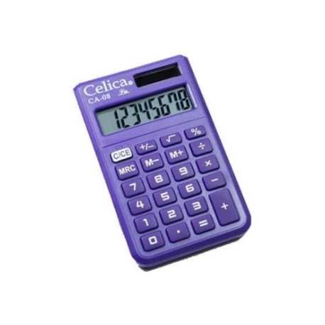 CALCULADORA CELICA DE BOLSILLO 8 DIGITOS MORADO