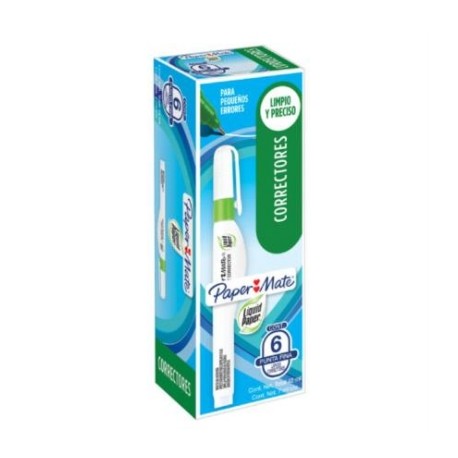 PLUMA CORRECTORA LIQUID PAPER CAJA C/6