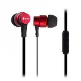 Audífonos Stylos Tech Alámbricos 3.5mm Color Rojo