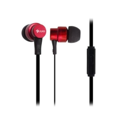 Audífonos Stylos Tech Alámbricos 3.5mm Color Rojo