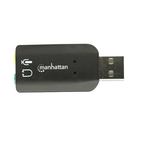 Adaptador Manhattan Sonido 5.1 Estéreo USB Alta Velocidad Color Negro,Adaptador Manhattan Sonido Estéreo USB Alta Velocidad a P