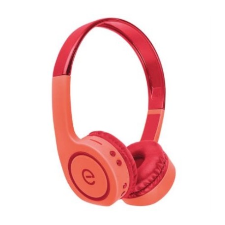 Audífonos Perfect Choice Easy Line On-Ear Bluetooth Radio FM Lector Tarjeta MicroSD Color Coral