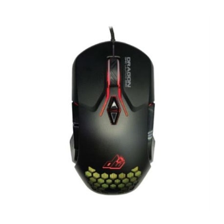 Mouse Gamer Dragon XT USB Base Metálica 6 Botones Silenciosos 6400 dpi RGB Color Negro