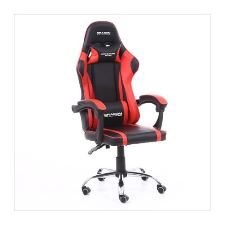 Silla Gamer Ergonómica Dragón XT Modelo Falkor Color Rojo-Negro