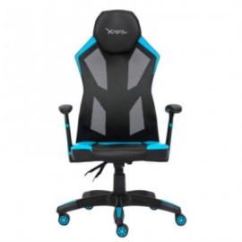 Silla Gamer Xzeal XZ30 Malla con Vinil Textil Respaldo con 150 Grados de Giro Color Azul