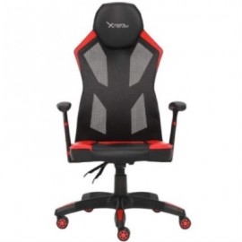 Silla Gamer Xzeal XZ30 Malla con Vinil Textil Respaldo con 150 Grados de Giro Color Rojo