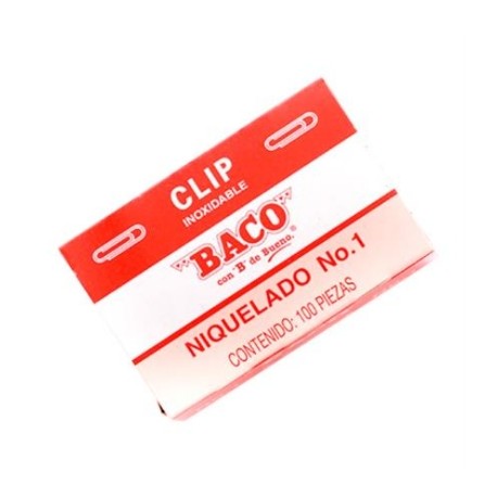 Clip Baco Niquelado 1 Paquete c/10 c/u