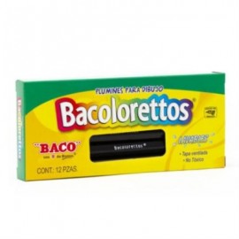 Marcador Baco Plumin Bacoloretto Color Negro C/12 Pzas