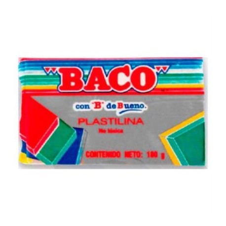 PLASTILINA BACO MARQUETA 180GRS COLOR GRIS OBSCURO