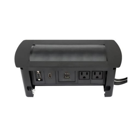 Caja de Conexión Manhattan para Mesa C/Enchufe USB/HDMI/VGA Color Negro,Caja para Pared Intellinet 4.80cm Profundidad Color Bla