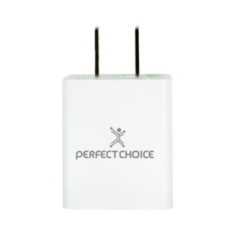 Cargador de Pared Perfect Choice Corriente USB 2.4A,Cargador USB Manhattan para Auto 1 Puerto Indicador LED Tablet/Celular Colo