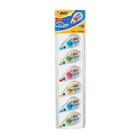 CINTA BIC CORRECTORA MINI TAPE C/6 PZAS