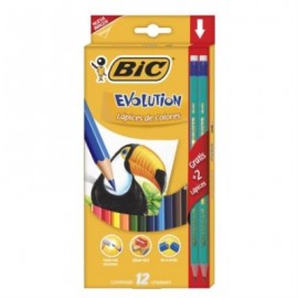 COLORES BIC EVOLUTION ESTUCHE C/12 COLORES