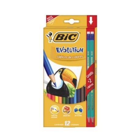 COLORES BIC EVOLUTION ESTUCHE C/12 COLORES