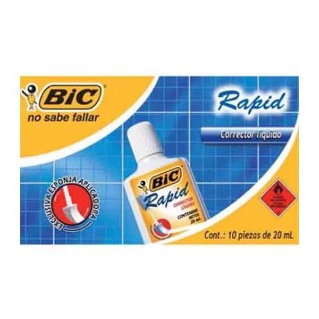 CORRECTOR BIC WOQD-10 LIQUIDO SECADO RAPIDO C/10