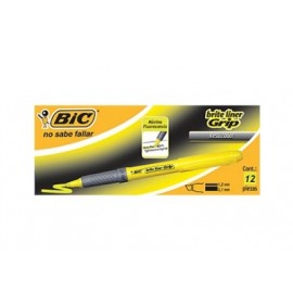 MARCADOR BIC BRITE LINER GRIP AMARILLO GBL-12 C/12