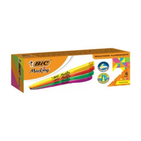 Marcatextos BIC Marking Refresh Colores Surtidos C/6 Pzas