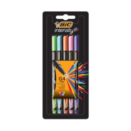 Rotulador BIC Intensity Clásico Fino Colores Surtidos C/5 Pzas