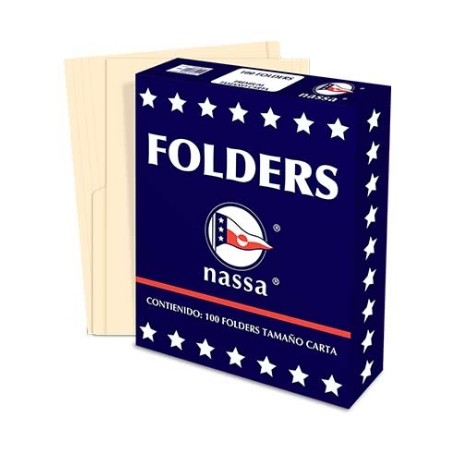 FOLDER NASSA CARTA CREMA C/100 PIEZAS