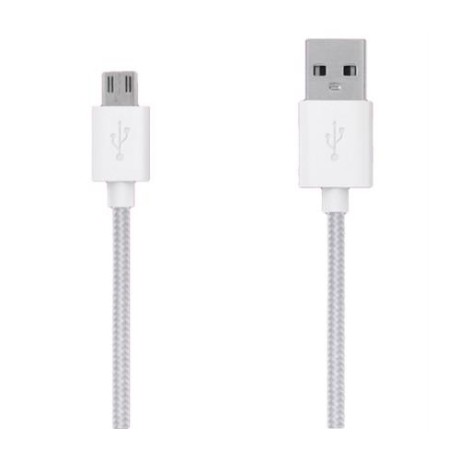 Cable Grixx Micro USB Nylon 1m Color Blanco