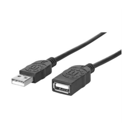 Cable Manhattan Extensión USB 2.0 Alta Velocidad 1.8m Color Negro