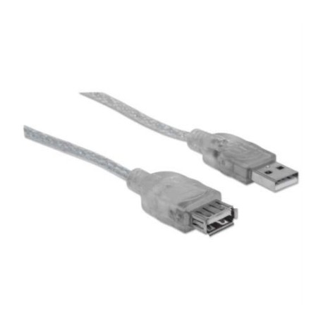 Cable Manhattan Extensión USB A-B 2.0 Alta Velocidad 4.5m Color Plata