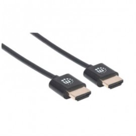 Cable Manhattan HDMI M-M Ultra Delgado Alta Velocidad con Ethernet 1m Color Negro