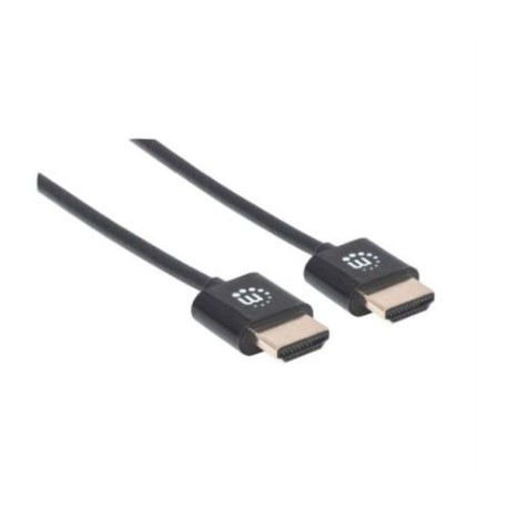 Cable Manhattan HDMI M-M Ultra Delgado Alta Velocidad con Ethernet 1m Color Negro