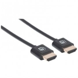 Cable Manhattan HDMI M-M Ultra Delgado Alta Velocidad con Ethernet 3m Color Negro