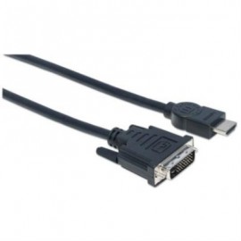 Cable Manhattan HDMI-M a DVI-D-M Enlace Dual 3m Color Negro