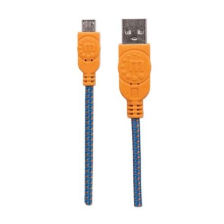 Cable Manhattan Micro-B USB Alta Velocidad 1m Color Azul-Naranja