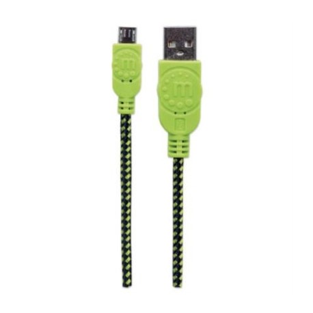 Cable Manhattan Micro-B USB Alta Velocidad 1m Color Negro-Verde