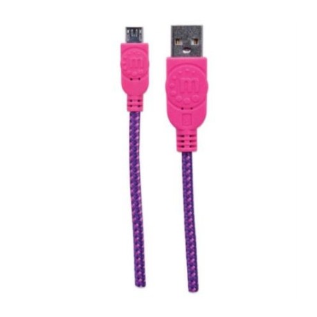 Cable Manhattan Micro-B USB Alta Velocidad 1m Color Rosa-Morado