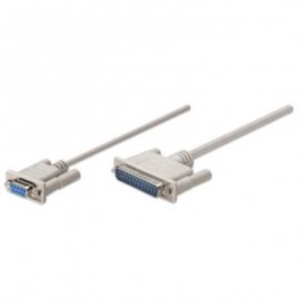 Cable Manhattan Null Modem DB9H-DB25M 1.8m Color Blanco