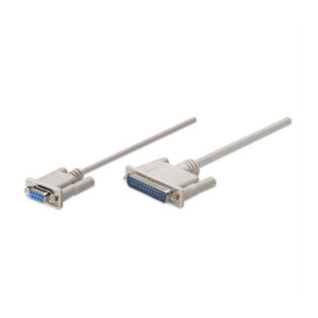 Cable Manhattan Null Modem DB9H-DB25M 1.8m Color Blanco