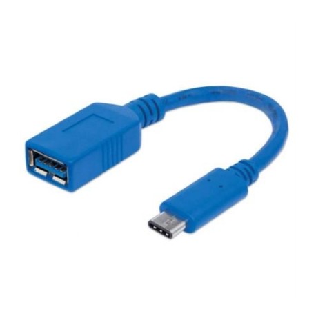 Cable Manhattan USB 3.2 Gen1 C-A Súper Velocidad 15cm Color Azul