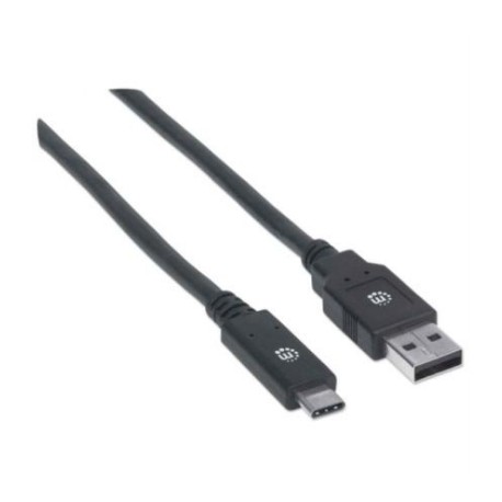 Cable Manhattan USB A-C 3.1 Súper Velocidad 2m Color Negro