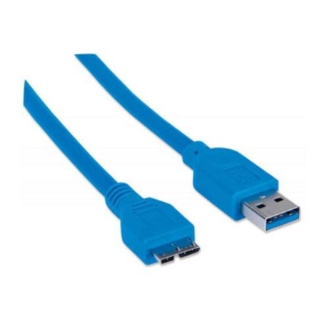 Cable Manhattan USB Micro-B Súper Velocidad 3.2 Gen1 2m Color Azul