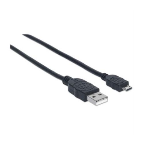 Cable Manhattan USB-A Micro USB-B 2.0 Alta Velocidad 3m Color Negro