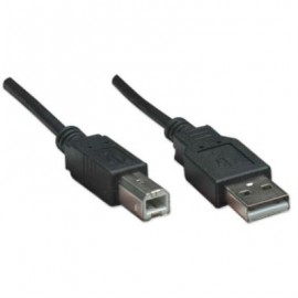 Cable Manhattan USB-B 2.0 Alta Velocidad 0.5m Color Negro