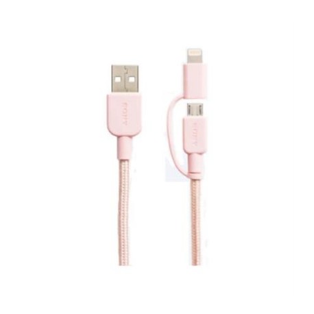 CABLE MICRO USB CON NECTOR LIGHTHING 100cm ROSA