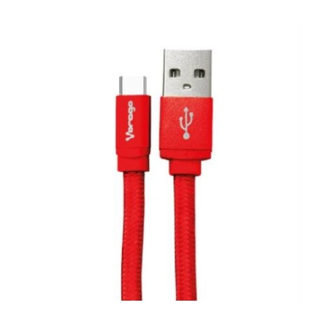 CABLE VORAGO CAB-123 USB-TIPO C 1 METRO CARGA RAPIDA ROJO