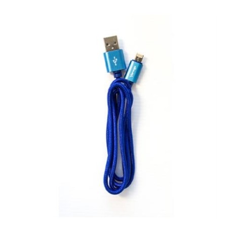 CABLE VORAGO CAB-209 DUAL MICRO USB/LIGHTNING AZUL 1M BOLSA