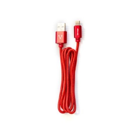 CABLE VORAGO CAB-209 DUAL MICRO USB/LIGHTNING ROJO 1M BOLSA