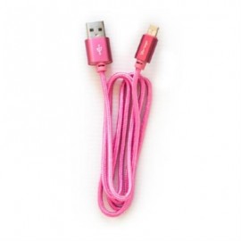 CABLE VORAGO CAB-209 DUAL MICRO USB/LIGHTNING ROSA 1M BOLSA