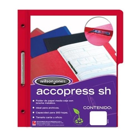 CARPETA ACCO PRESS MC P4557 CARTA ROJO C/10
