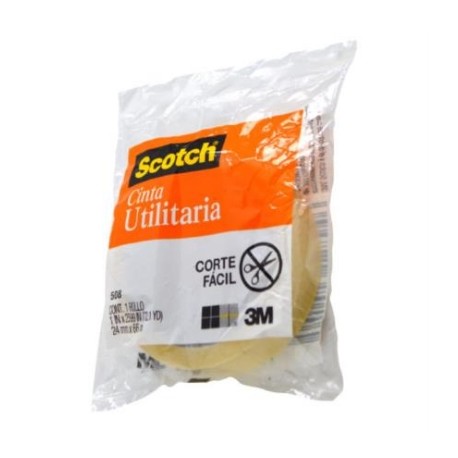 Cinta 3M Scotch 508 en Bolsa 0.024x66m Paquete C/8